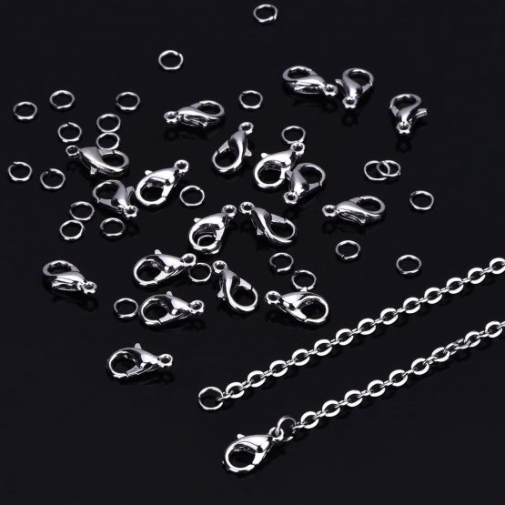 33 Feet Stainless Steel DIY Link Chain Necklaces with 20 Lobster Clasps and 30 Jump Rings for Jewelry Making (1.5 mm) - Image 2