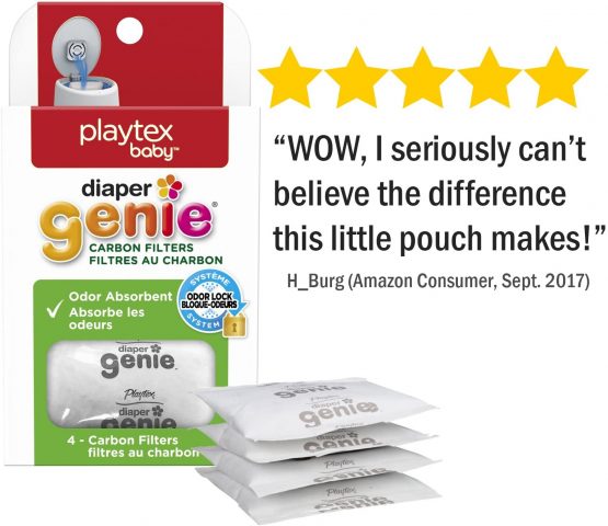 Playtex Diaper Genie Carbon Filter, Ideal for use with Diaper Genie Complete, Odor Eliminator, 4 Pack - Image 2