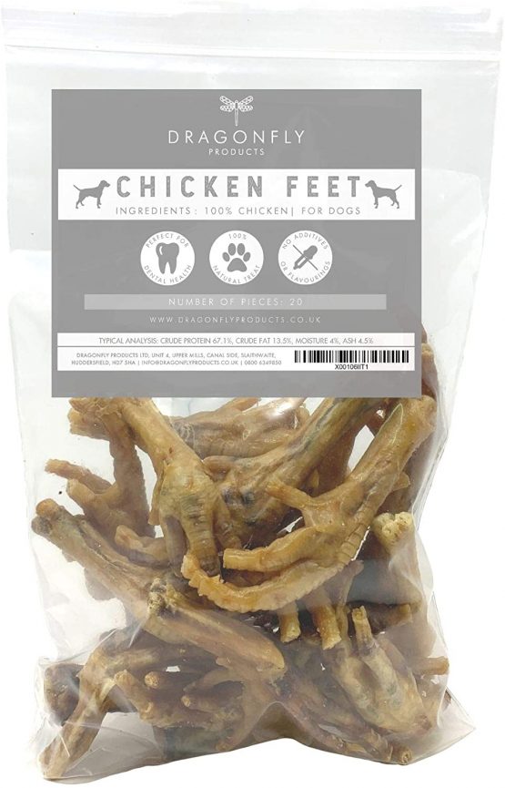 Dragonfly Products Chickens Feet for Dogs – Natural Dried Grain Free Treat EU Produce (20 pieces Approx 350g) - Image 2