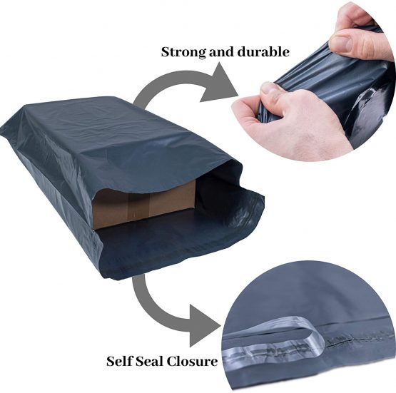 Large Plastic Postage Bag Large Size 17" x 24" (43cm x 60cm) Grey Mailing Bags for Posting and Packaging Extra Strong Envelopes - Mail Postal Polythene Self Seal Bags- Clothes Delivery Packing (5) - Image 3