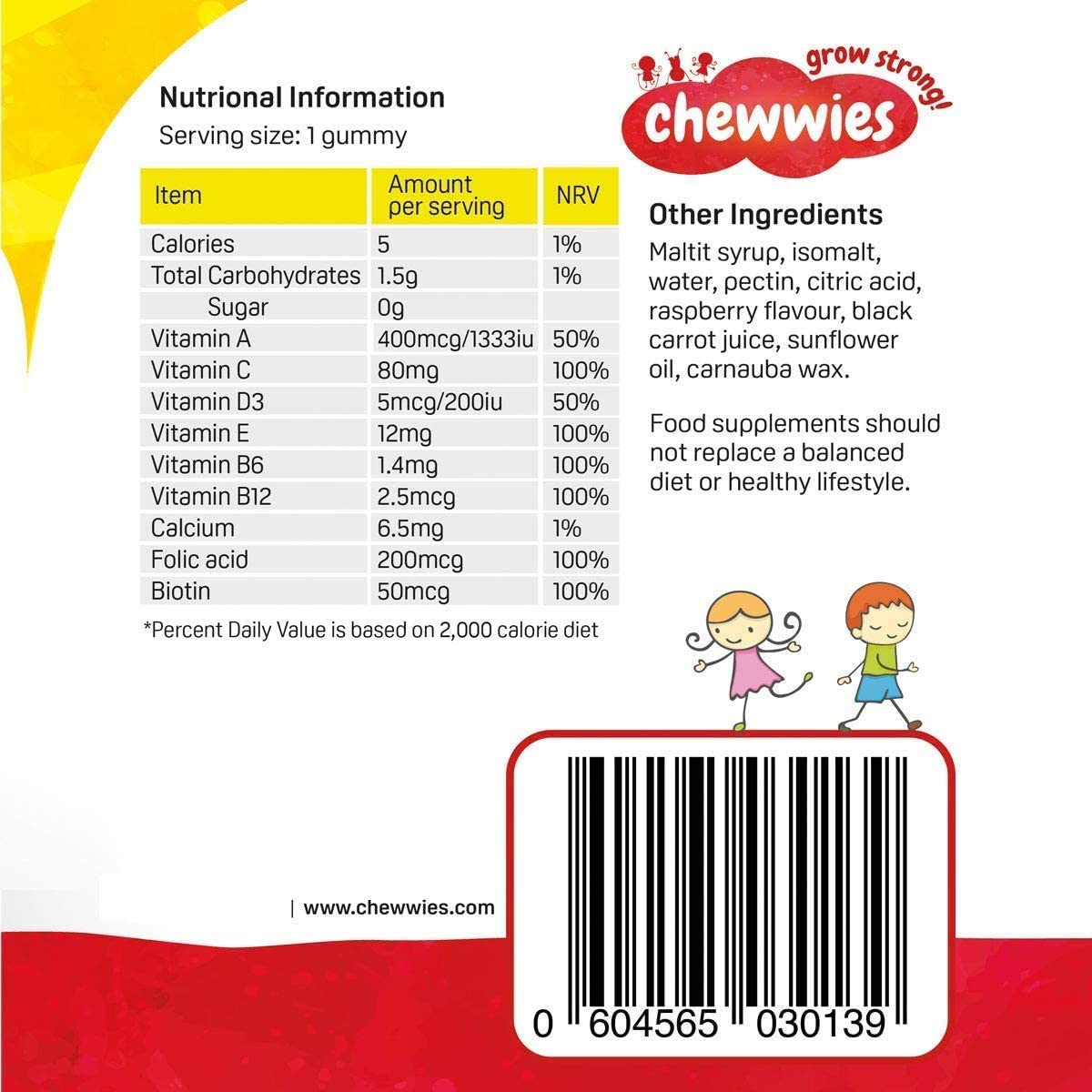 Chewwies Multivitamin Gummies, 30 count (Pack of 1) - Image 3