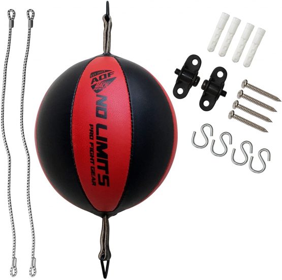 AQF Leather Double End Dodge Speed Ball MMA Boxing Ceiling Punching Bag Training