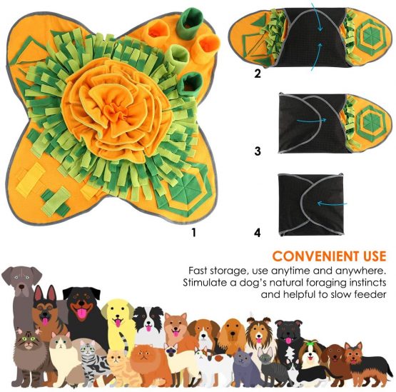 Pet Snuffle Mat Dog Slow Feeding Mat Washable, Pet Puzzle Toys Durable Interactive Dog Toys Encourages Natural Foraging Skills for Small to Large Dogs Puppy - Image 4