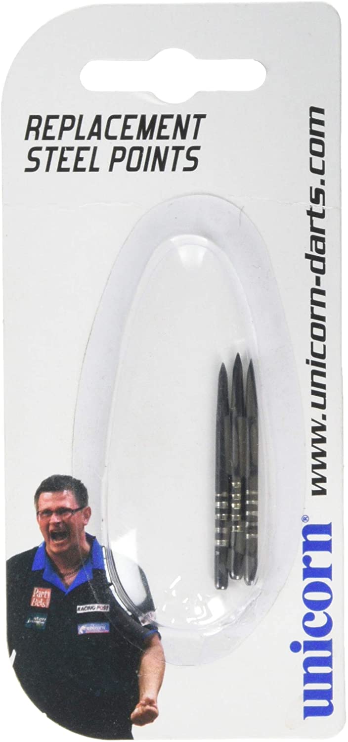 Unicorn Replacement Steel Dart Points, Black, 38.0 mm