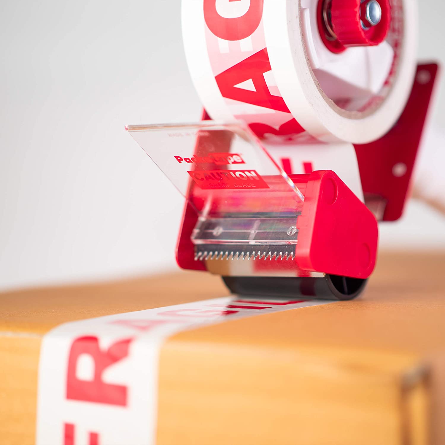 Packatape Packing Tape Gun + 2x Fragile Tape Roll 48mm x 60m Parcel