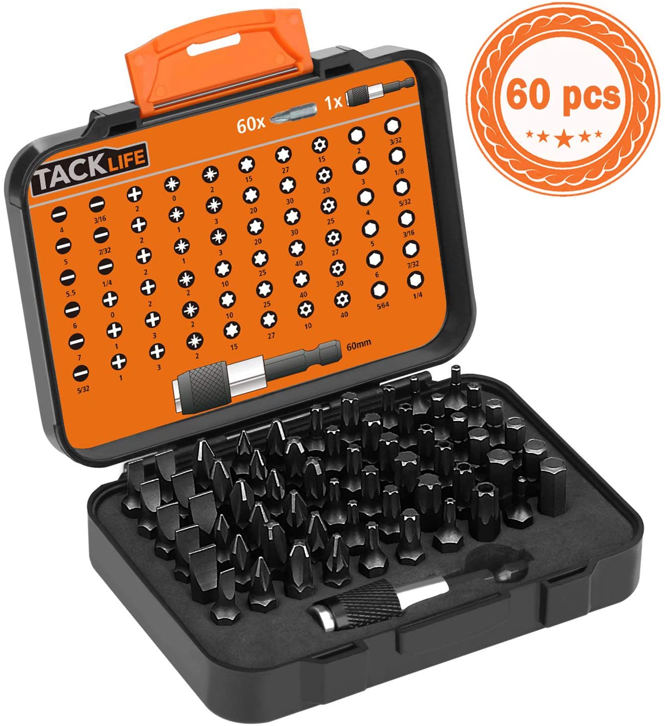 TACKLIFE 60PCS Screwdriver Bit Set,Screwdriver Drill Driver Bits Sets