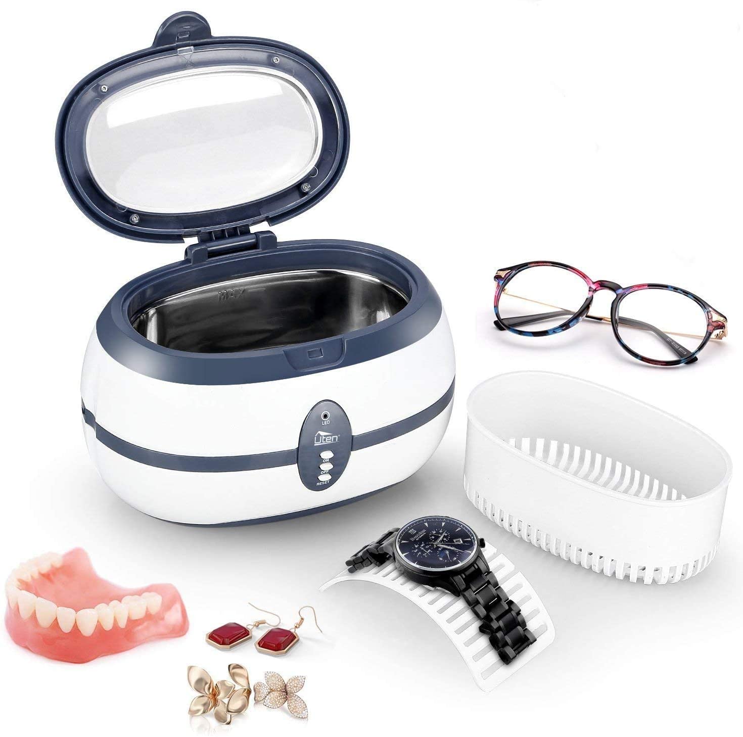 Uten Ultrasonic Cleaner 600ml Ultra Sonic Jewellery Cleaner with