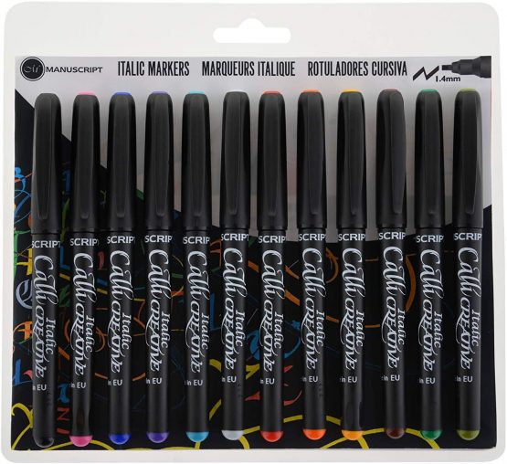 CALLICREATIVE Italic Markers, Assorted Colors, 185mm x 200mm x 26mm