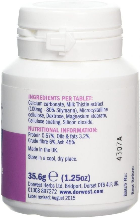Dorwest Milk Thistle Tablets for Dogs and Cats, 100 Tablets, Supports Liver Function, Antioxidant for Dogs, Immune System Heath, Natural Supplement - Image 3