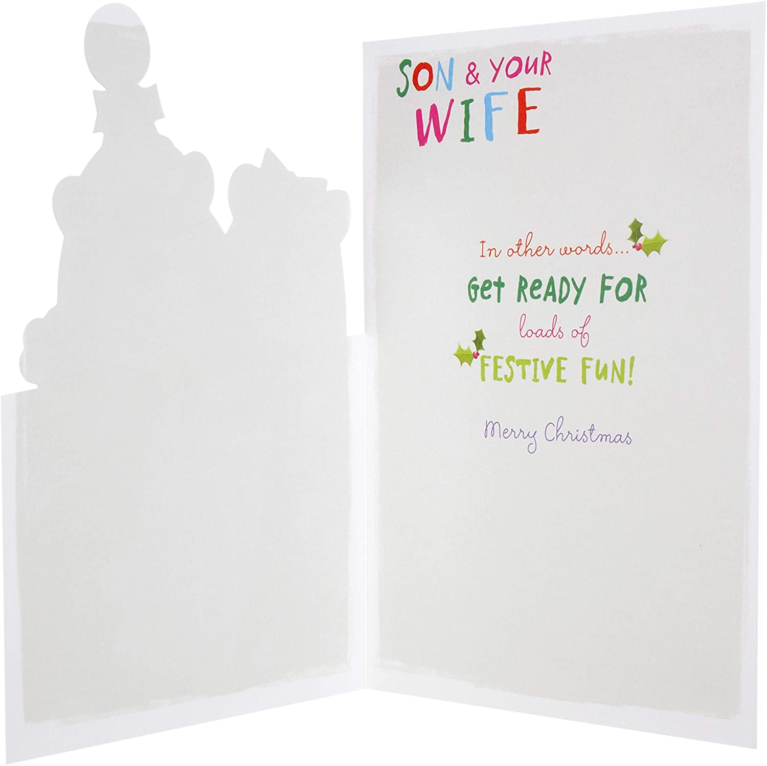 Hallmark 25497920 Son and Wife Medium Christmas Card "Festive Fun" - Image 4