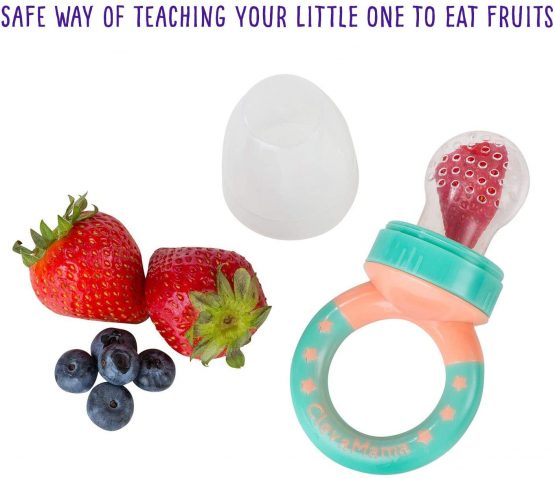 ClevaMama ClevaFeed Baby Fruit Feeder, Pacifier for Weaning and Teething with 1 Extra Silicone Teat (6 months+) - 5 g - Image 2