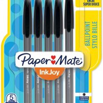 Paper Mate InkJoy 100ST Ballpoint Pens | Fine Point (0.7 mm) | Black | 5 Count