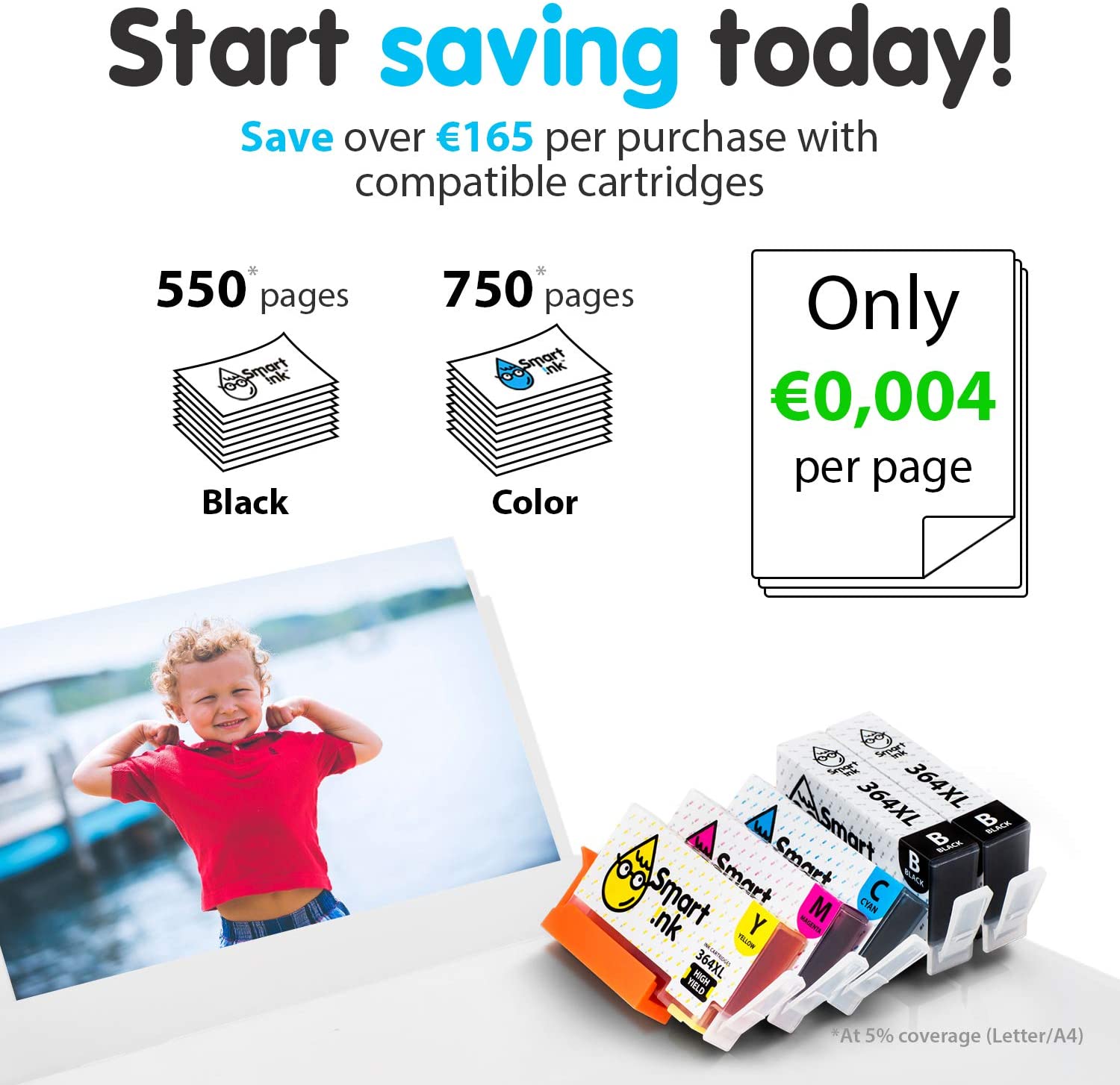 Smart Ink Compatible Ink Cartridge Replacement for HP 364 XL 364XL 10 Multipack (4BK & 2C/M/Y) for HP Photosmart 5520 5510 6520 7510 7520 5524 6510 5515 B210 C6380 DeskJet 3520 3070A OfficeJet 4620 - Image 3