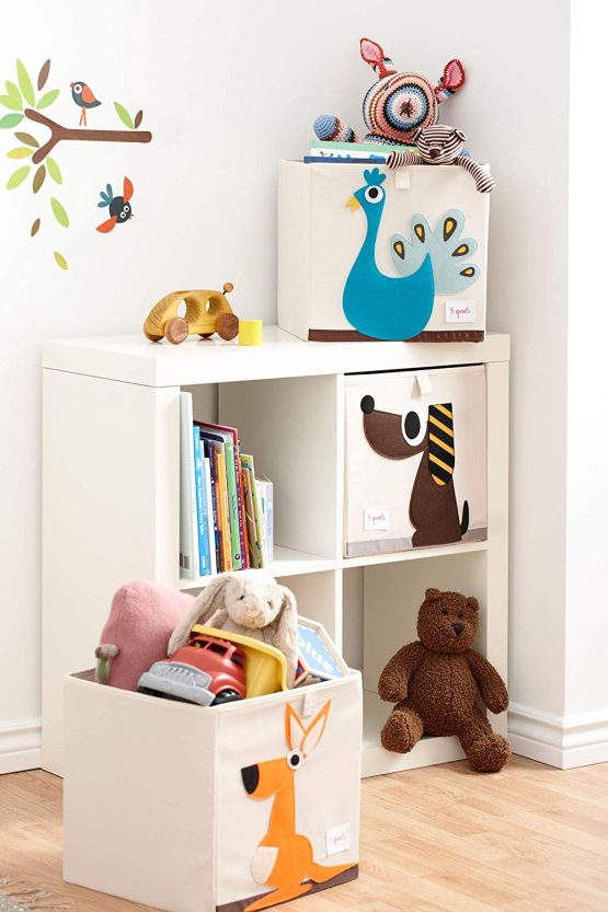3 Sprouts Cube Storage Box - Organizer Container for Kids & Toddlers, Kangaroo - Image 3