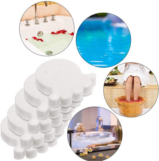 Boao 16 Pieces Creamy Oil Absorbing Scum Sponge for Hot Tub Swimming Pool and Spa (Octopus-shaped) - Image 4