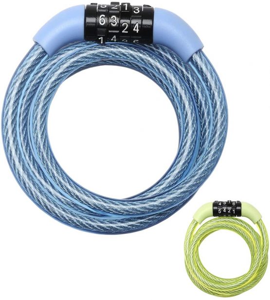 Master Lock Fixed Combination Steel Cable Lock 8143EURDPROCOL 1.2m x 8mm - Blue Green