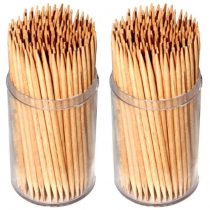 Invero® 600 x Pack of Party Wooden Cocktail Sticks Toothpicks Tooth Picks for Fruit Cherry Cheese Parties