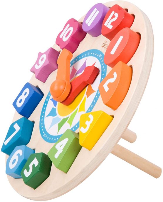 Classic World - Wooden Tick Tock Clock Learning Educational Time Telling Puzzle - Image 2