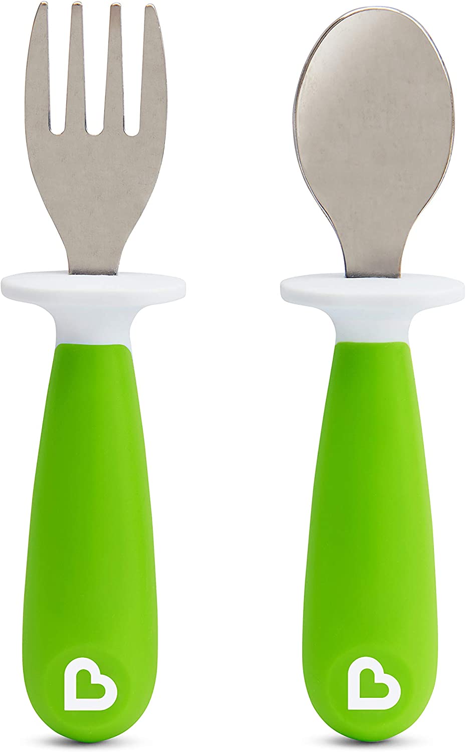 Munchkin Raise Toddler Fork And Spoon Set - (1 Fork & 1 Spoon) Assorted Colours, 2 Pack