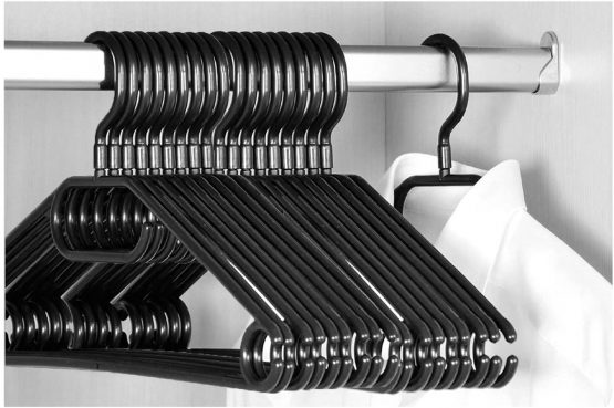 KEPLIN 20x Adult Swivel Hook Hangers, Premium Large 40cm Heavy Duty Rotating Hook Hangers for Coats, Jackets, Dress, Trousers, Shirt & Clothes (Black, 20 Pack)