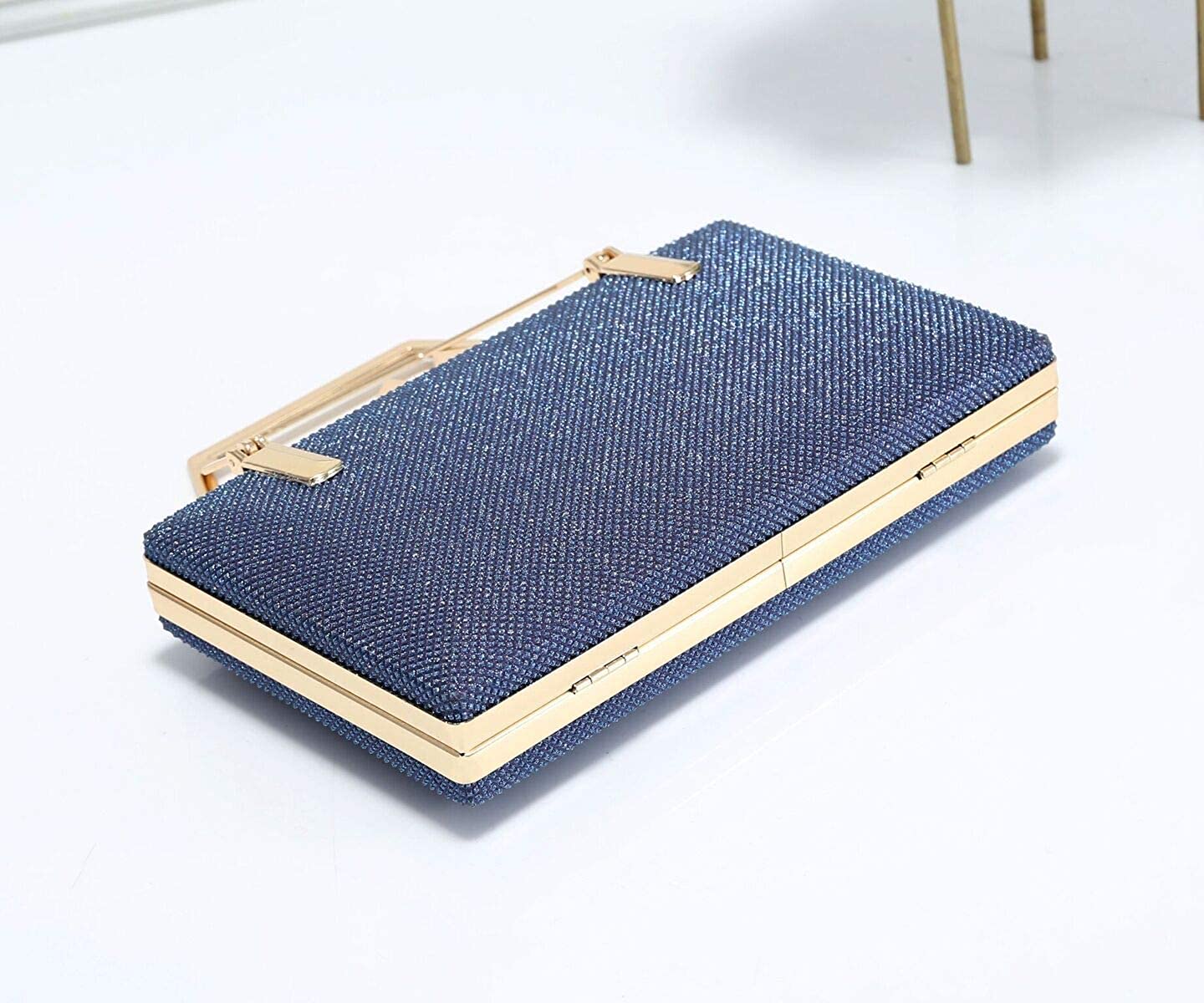 FoxLady Bags Womens Elegant Shiny Wedding Party Bridal Evening Clutch Shoulder Bag with a Small Handle + Detachable Chain Strap (Gold) - Image 3