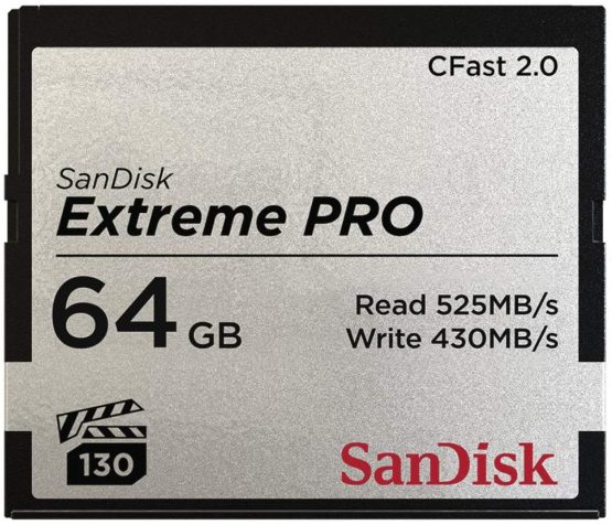 SanDisk Extreme PRO CFast 2.0 Memory Card, 64 GB