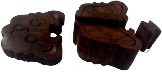 Purpledip Magic Wooden Puzzle Box 'Cute Teddy': Handmade Mystery Keepsake Box Game Gift (11966) - Image 4