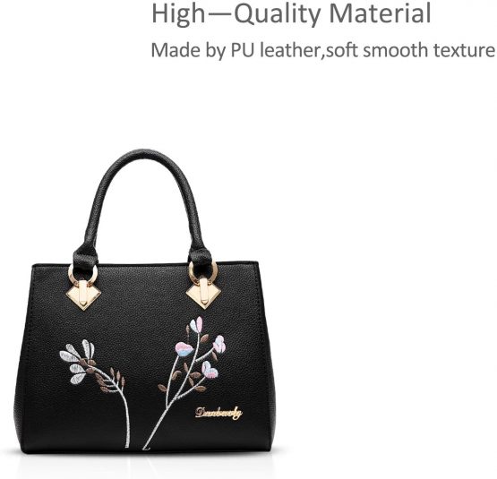 NICOLE&DORIS Retro Women Top Handle Handbags Tote Purse Shoulder Bag Crossbody Bag PU Leather - Image 3