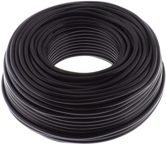 Loudspeaker Cable Round 2 x 0.75 mm² Black 50 m CCA PA Installation Cable Audio Cable Box Cable