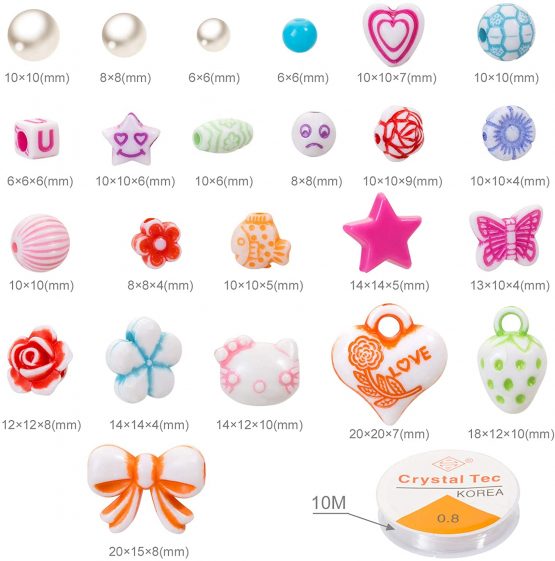 Naler Children DIY Bead Set for Jewelry Making Kids Craft DIY Necklace Bracelets Letter Alphabet Colorful Acrylic Crafting Beads Kit Box with Accessories - Image 2