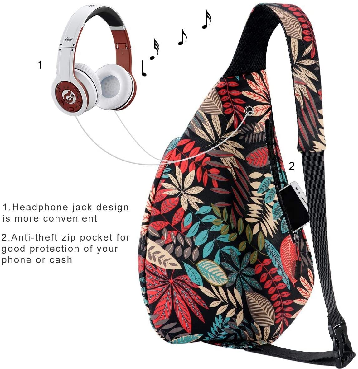 HAWEE Sport Sling Backpack Travel Chest Shoulder Bag Crossbody Daypack Casual for Men Women Teens Work Travel Study Outdoor Climbing Hiking Running - Image 2