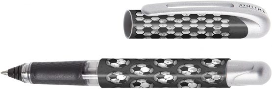 ONLINE ergonomic rollerball pen Goal for school & college soft grip part for left- and right-handed for standard ink cartridges, refillable pens for beginners, pupils, students