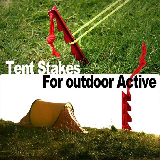 Gibot Camping Tent Pegs Stakes, Set of 10 Ultralight Heavy Duty Aluminum Alloy Tent Stakes Pegs Nails - Image 2