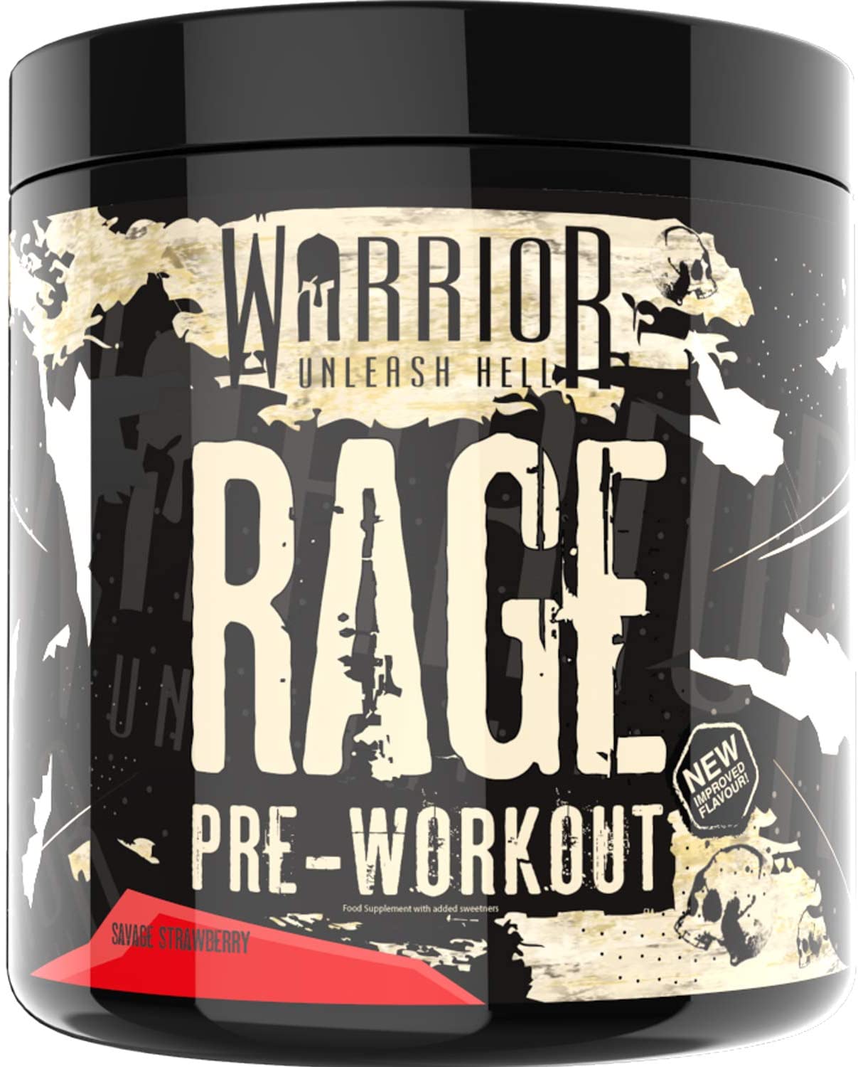 Warrior Rage Pre Workout Powder 392g (45 Servings), 300mg Caffeine High Stim Energy Drink Supplement + Beta-Alanine, Creatine