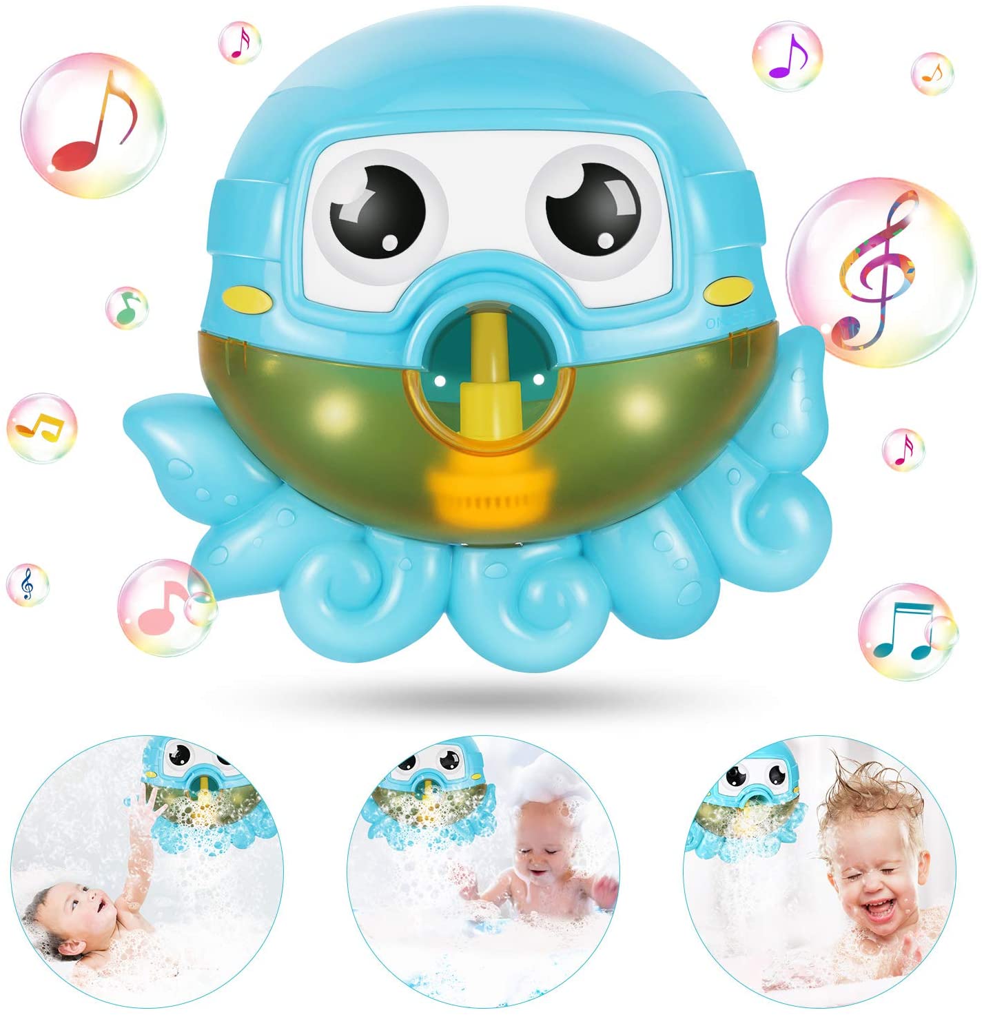 joylink Baby Bath Bubble Toys, Automatic Octopus Music Bubble Machine ...