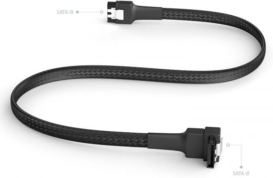 KabelDirekt – 3x SATA 3 cables 6Gb/s – 60cm, 90° angled connector (data cable, 6Gbit/s, SATA III/Serial ATA, L connector, set of 3 cables, connects HDDs/SSDs to the motherboard, black) - Image 3
