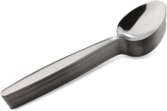 Grunwerg Economy Collection Large Teaspoon Stainless Steel, 999P Plain Pattern Cutlery – Box of 12 - Image 2
