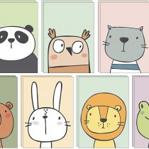 49 Eco-Friendly Blank Animal Greeting Cards Made from Recycled Card with Green Recycled Envelopes