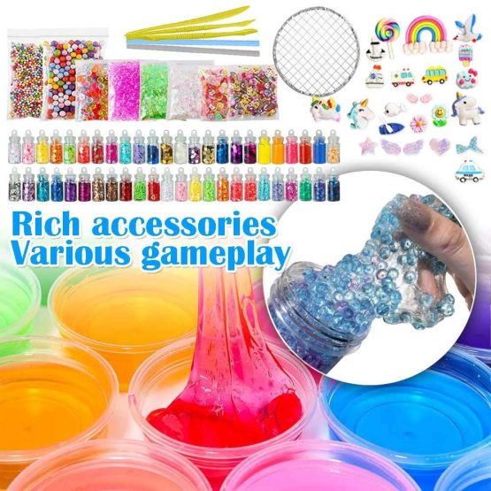 DIY Slime Kit - Slime Making Kit for Kids Art Craft, with 48 Glitter Powder, 12 Crystal Clear Slime Kids Art Craft Toys Gifts for Kids Age 6+ Year Old - Image 2