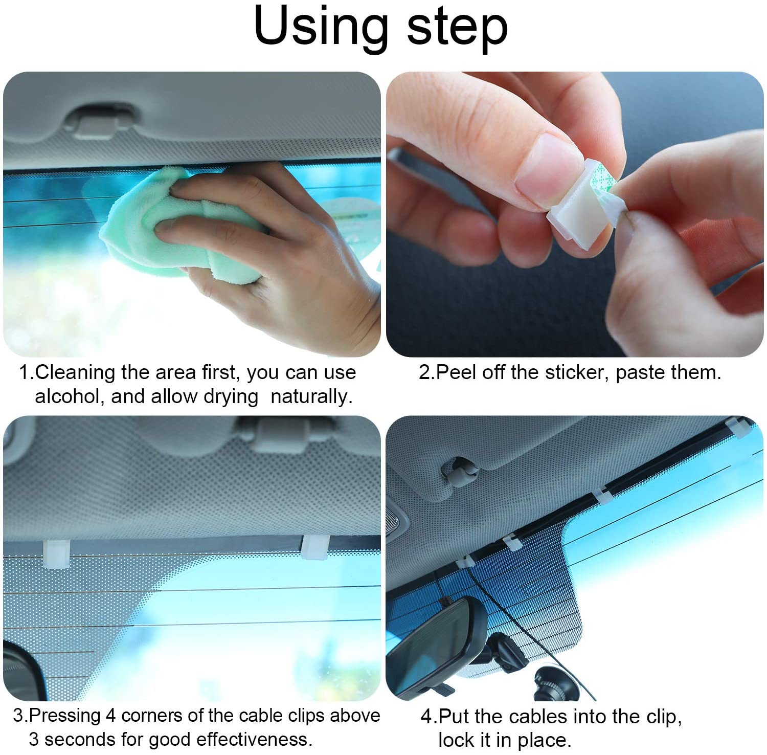 50 Pack SelfAdhesive Cable Clips Electrical Wire Clips Cable