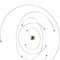 Flensted Mobiles Niels Bohr Mobile, Steel, Gold/Silver, 27 x 27 cm
