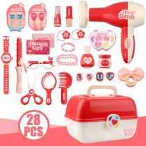 Sanlebi Pretend Makeup Set Jewelry Kit Princess Dress Up Kids Hairdressing Gift For 3 Year olds girls , 28 Pcs