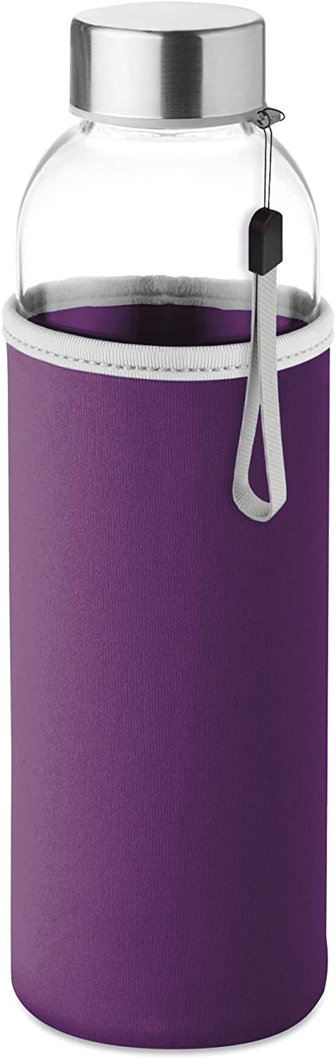 PromotionGift - Glass Bottle with Neoprene Pouch in 500 ml - Purple