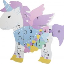 Orange Tree Toys Unicorn Wooden Number Puzzle,