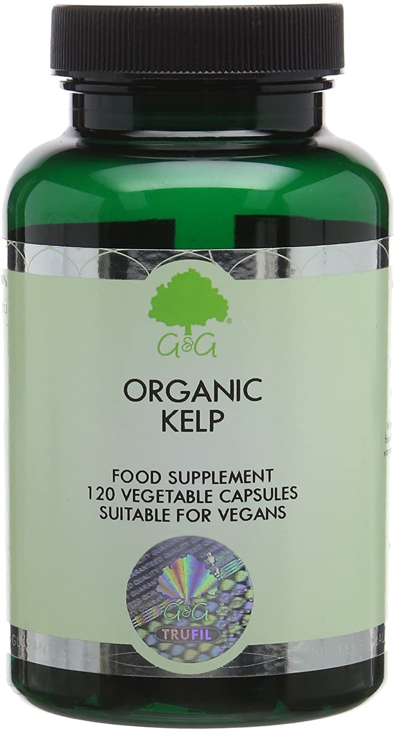 Organic Kelp Supplement 500mg - Natural Source of Iodine - 120 Vegan Capsules - Non GMO, Made in the UK - G&G Vitamins