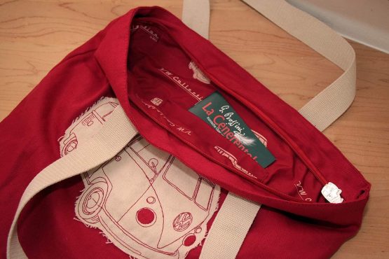 VW Camper VAN Canvas Shopper Bag Green - Image 3
