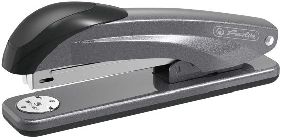 herlitz 50025473 Stapler Made of Metal, for Staples no. 24/6, Anthracite, 1 Piece