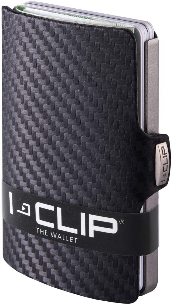 I-CLIP Original Silver Carbon Black, Credit Card Holder, Wallet, Money Clip