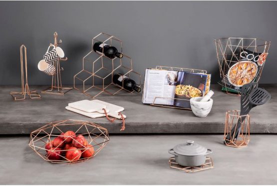 Premier Housewares 507559 Vertex Kitchen Roll Holder - Copper Plated , 15 x 15 x 31 cm - Image 4
