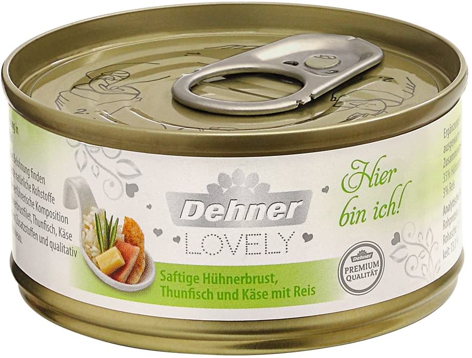 Dehner Premium Lovely Dietary Supplement, Chicken and Tuna Cat Food Adult With Cheese, 24 x 70 g (1680 g) - Image 2
